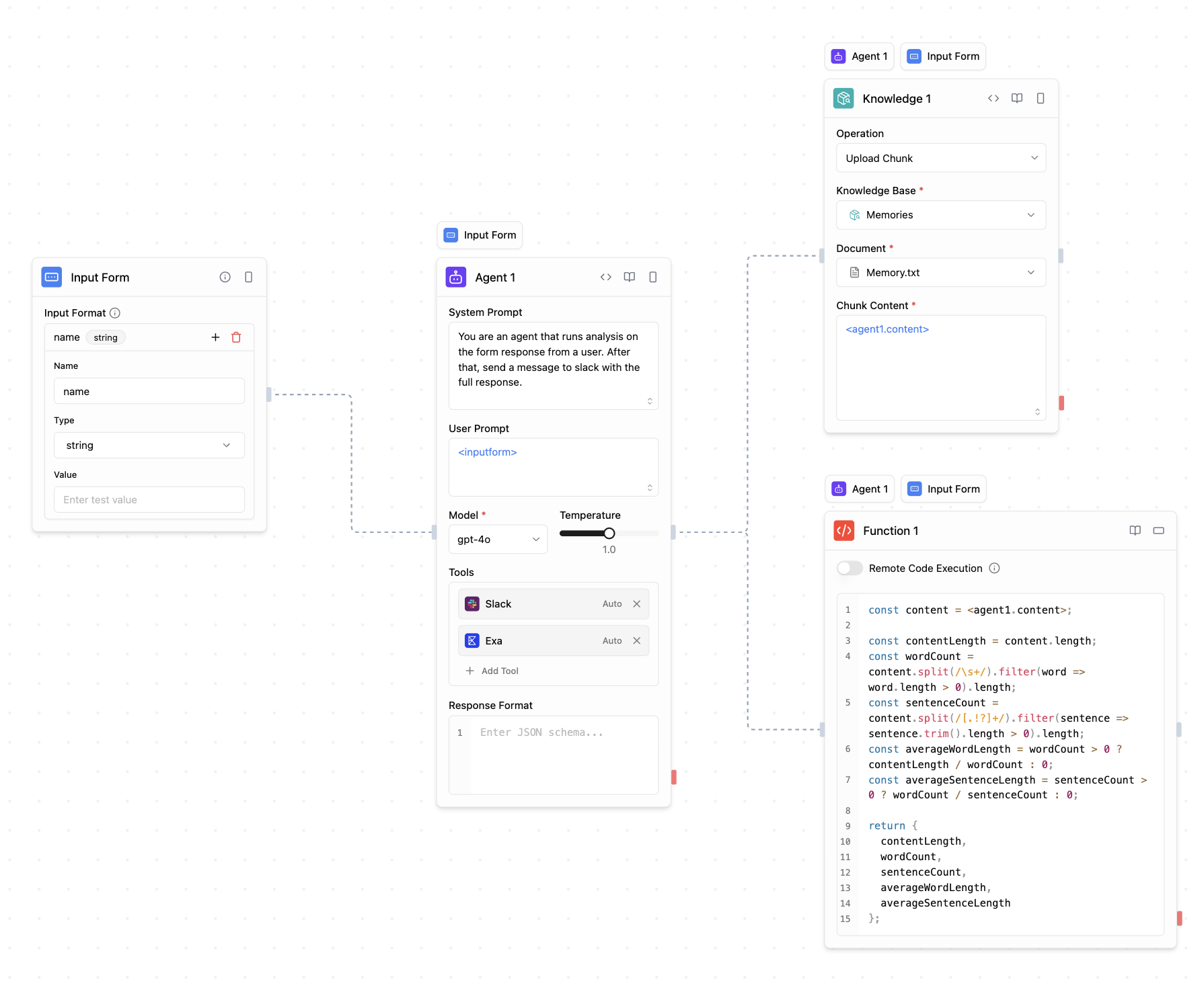 Agent Serve visual workflow builder with AI agent blocks